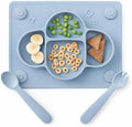 ROCCED Suction Plates for Baby placemat Spoon Fork Set for Toddlers, Silicone by ROCCED