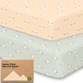 2pk Mini Crib Sheets Fitted 38x26 Pack N Play Mattress Sheet by KeaBabies