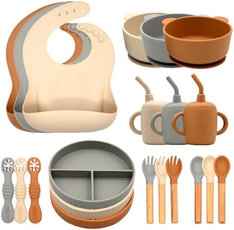 Silicone Baby Feeding Set 21 Pcs, Baby Led Weaning Supplies, Baby Feeding by Unknown
