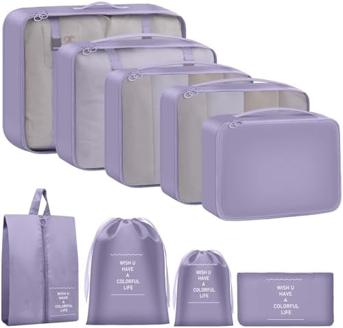 9 Set Packing Cubes for Travel Essentials by Unknown