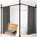 Room Divider Curtain Set-No Drilling Curtain Rod Set, Curtains by gonnrly