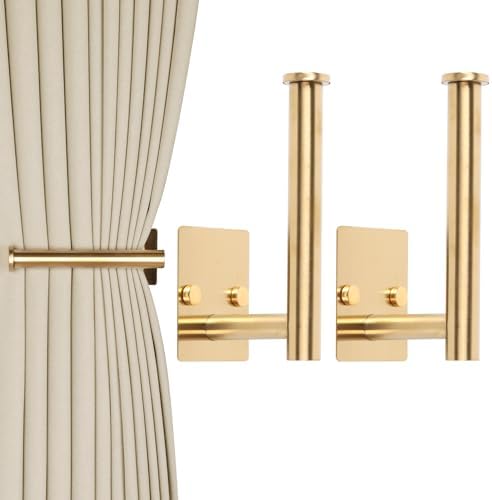 2 Pack No Drill Curtain Holdbacks Adhesive Curtain Tiebacks by OCIOLI