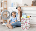 Roses Pink Laundry Basket Baby Girls Laundry Hamper Kids Toy Storage Bins - Image 5
