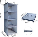 Hanging Closet Organizer 4-Shelf, Oxford Fabric Wardrobe Storage - Image 3
