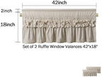 HIG 2 Pack Camel Ruffle Handcrafted Window Valances - Image 4