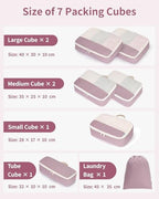 Narwey 7 Set Packing Cubes for Travel Carry on Suitcase, Luggage Organizer Bags - Image 3