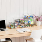 Yieach 4 Pack Small Clear Stackable Storage Drawers, 2.2'' Tall Desk - Image 2