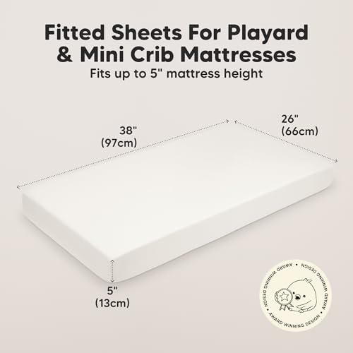 2-Pack Mini Crib Sheets Fitted, 38x26 Pack N Play Mattress Sheets - Image 3