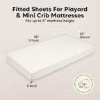 2-Pack Mini Crib Sheets Fitted, 38x26 Pack N Play Mattress Sheets - Image 3