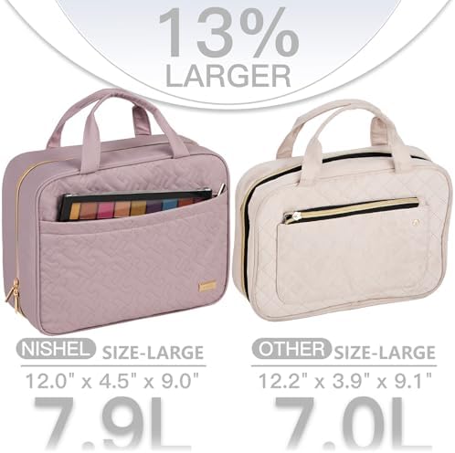 NISHEL Travel Toiletry Bag for women, Portable Hanging makeup Organizer - Image 3