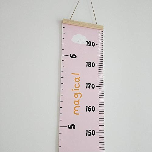 Kids Growth Chart, Wood Frame Fabric Canvas Height Measurement Ruler from Baby - Image 6
