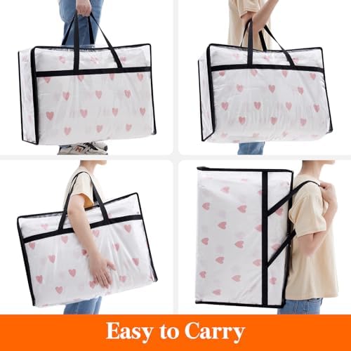 Lifewit 60L Clear Clothes Storage Bags, Plastic Foldable Blanket Storage Bag - Image 5
