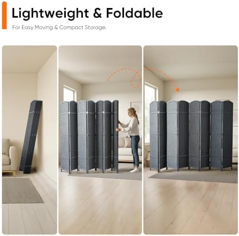 JOSTYLE Outdoor Privacy Screen 8-Panel Folding Room Divider Space Partition - Image 5