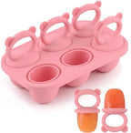 Popsicle Mold Baby Food Storage Container Food Freezing Tray Pink by Moukiween