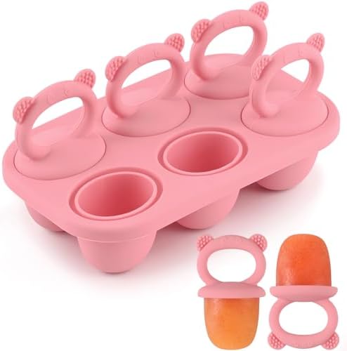 Popsicle Mold Baby Food Storage Container Food Freezing Tray Pink by Moukiween