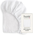 Crib Sheets, 100% Organic Cotton Muslin, Fitted 28"x52" Standard by huxie