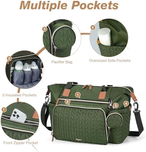 Diaper Bag Tote, Large Baby Hospital Bag - Image 4