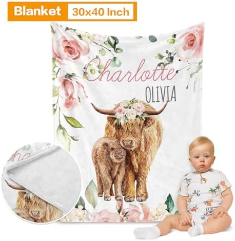 Custom Crib Bedding Set for Girls Gifts Highland Cow Design Color24 - Image 2