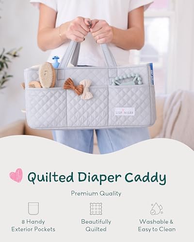 Lily Miles Baby Diaper Caddy Organizer, Nursery Storage Tote - Image 2