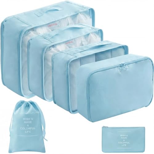 LANSKLBD 6/8 Set Packing Cubes for Suitcases Travel Luggage Packing Organizers by LANSKLBD