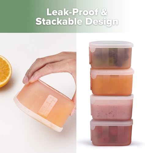 haakaa Silicone Baby Food Containers, 8 oz, 4 Pack - Image 3