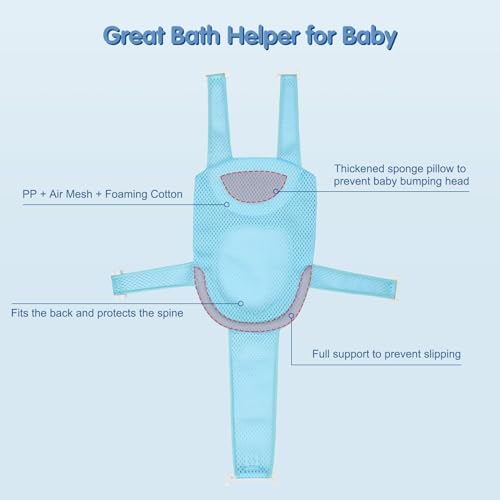 Colorlife Baby Bath Seat Support Net Infant Bathing Seat Support Mat, - Image 4