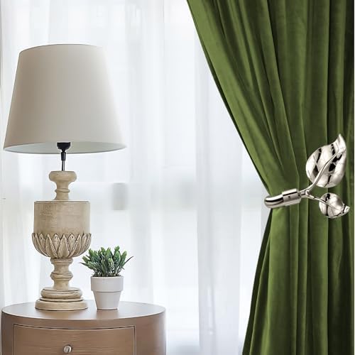 HIKMLK Leaf Shaped Curtain Tieback Holdbacks 2pcs, Handmade Metal Curtain Side - Image 5