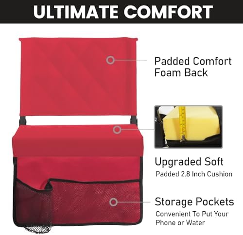 Sheenive Stadium Seats with Back Support, Padded Bleacher Seat Cushion - Image 5
