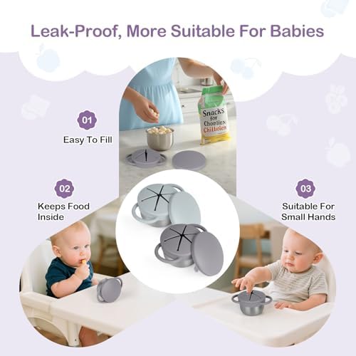 Daximo 2 Pack Snack Cups for Toddlers Spill Proof - Image 2