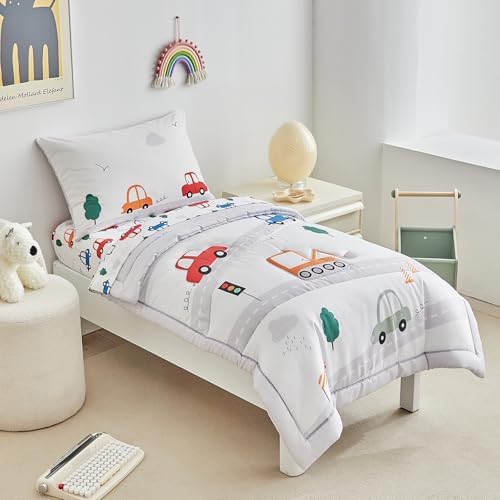 DuShow 4 Pieces Cars Toddler Bedding Set - Image 4