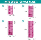 YOUDENOVA Hanging Closet Organizer and Storage, Light Pink - Image 6