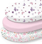 Little Grape Land Bassinet Sheets 3 Pack, Ultra Soft Baby Bassinet Fitted Sheets by LittleGrapeLand
