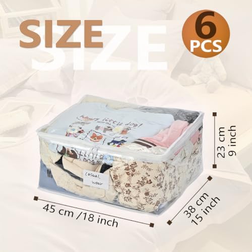 6 Pack Clear Clothes Storage Bags - Image 2