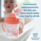 Dr. Brown's Milestones Baby's First Straw Cup, Coral & Green - Image 3