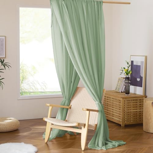 NICETOWN Sage Green Kids Bed Canopy - Image 6