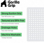 GORILLA GRIP Square Shower Stall Mat, Bathtub Floor Mat, 21x21 White - Image 2