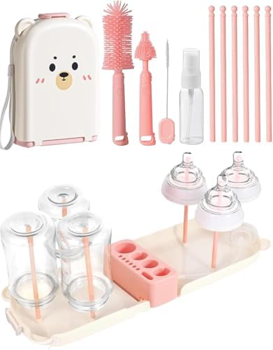 Travel Bottle Cleaner kit, 7in1 Baby Travel Gear Essential Silicone Travel by TheNorthwayOneStore