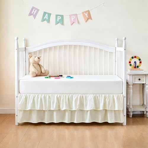Ruffled Crib Bed Skirt, Soft Double Layer - Image 2