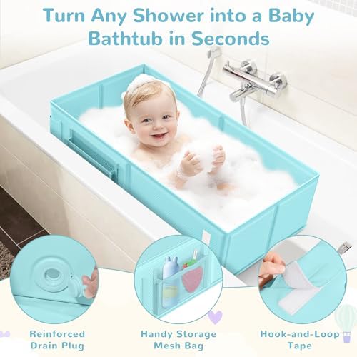 Collapsible Baby Bathtub, Foldable Toddler Bath Tub - Image 5
