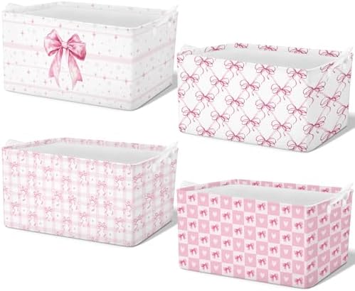 4pcs Christmas Storage Basket Fabric Laundry Baskets by Bulyoou