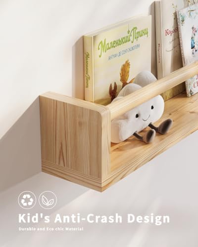 Seocry Nursery Book Shelves, 4 Pack, Wall Book Shelves - Image 3