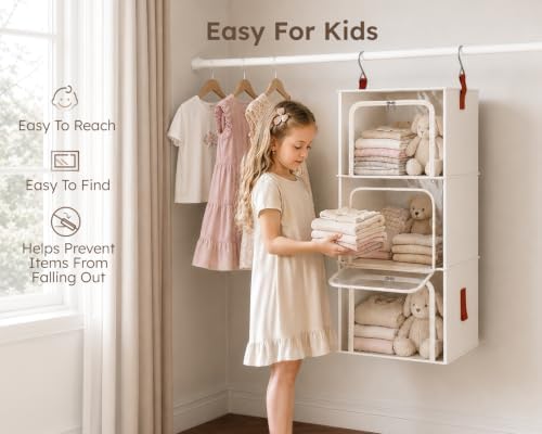 Homsorout 6-Tier Modular Hanging Closet Organizer Shelves - Image 7