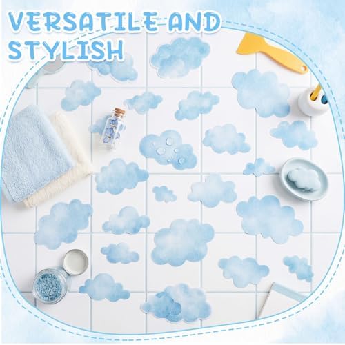 Fullhawl 30 Pcs Cloud Non Slip Shower Stickers, Bathtub Safety - Image 4