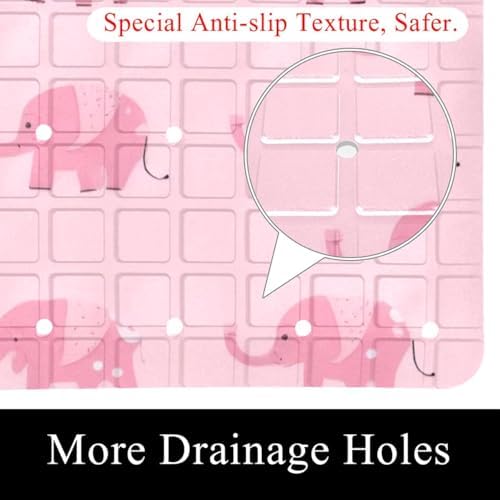 Bath Tub Shower Mat, Washable Bathtub Floor Mats, Suction Cups and Drain Holes - Image 2