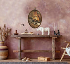 Whimsical Cat Wall Art, Vintage Cool DJ Cat Playing Music Oval wall Art - Image 3