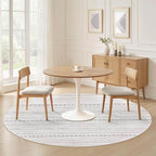 Nakagishi Round Rug Boho Area Rugs: 5x5 Washable Large Circle Neutral Soft - Image 4