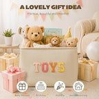 Large Toy Storage Box, Stuffed Animal Storage Basket Line Cotton Fabric - Image 6