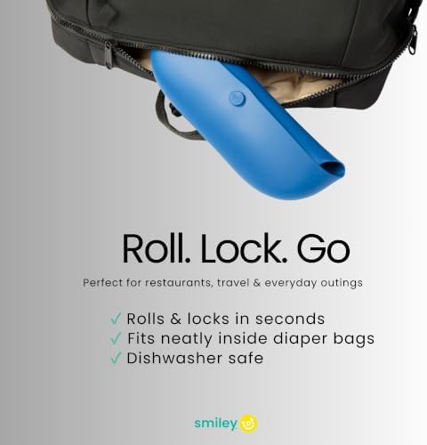 SmileyTot Silicone Baby Bib, Roll-Up Travel Feeding Bib - Image 2