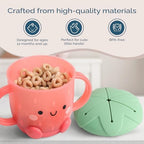Itzy Ritzy Toddler Snack Cup, Spill-Proof w/Soft Silicone Lid, Strawberry - Image 5
