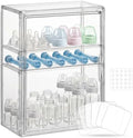 Baby Bottle Organizer – Large Adhesive Wall-Mount 3 Tier Adjustable Acrylic by KitHero